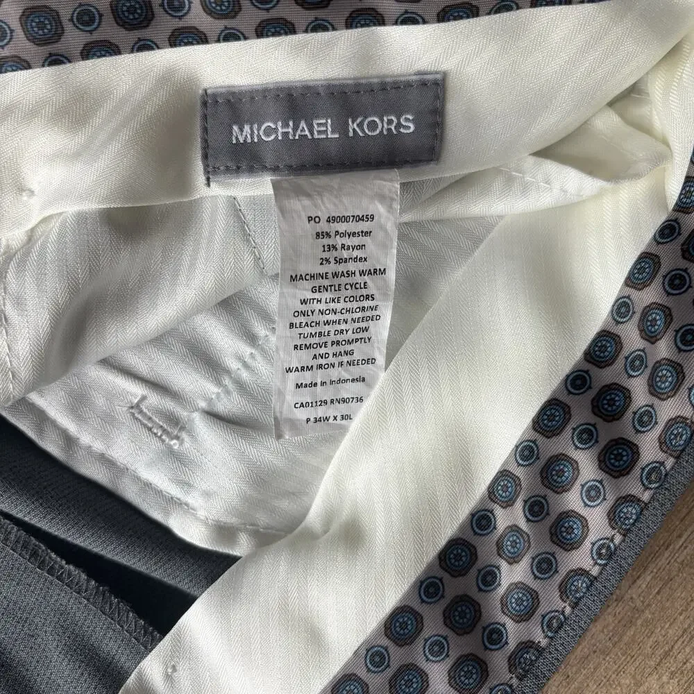 Michael Kors‎ Mens Size 34x30 Dress Pants Gray Classic Fit Performance